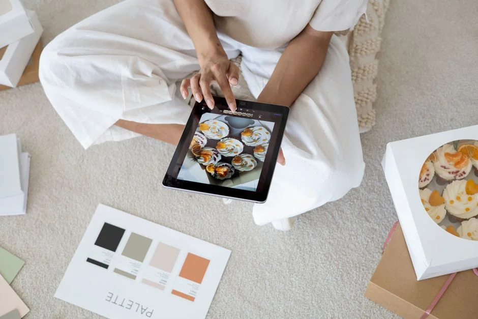 Ordinateur portable élégant affichant un profil Instagram, illustrant la technologie moderne et la connexion en ligne.